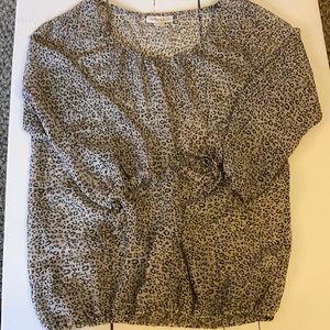 Leopard print sheer top